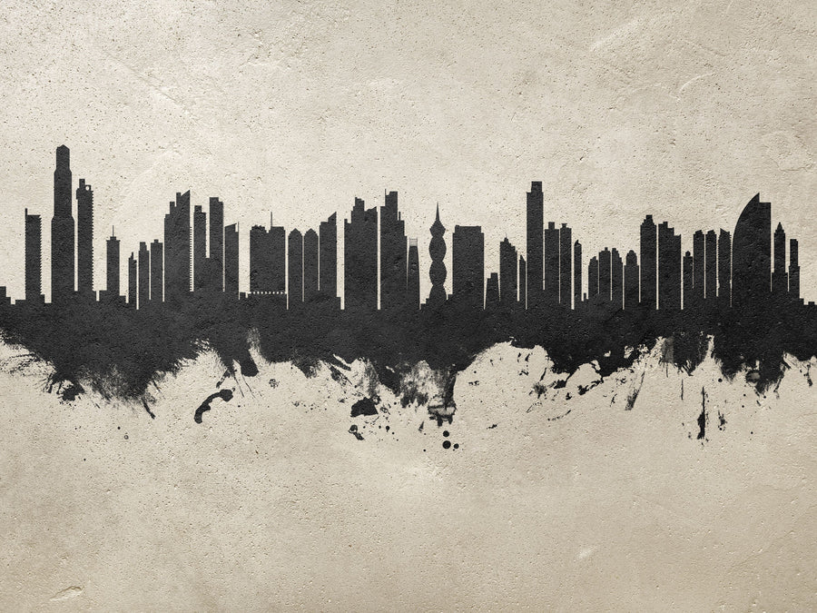 Panama City Skyline Concrete Mural Wallpaper