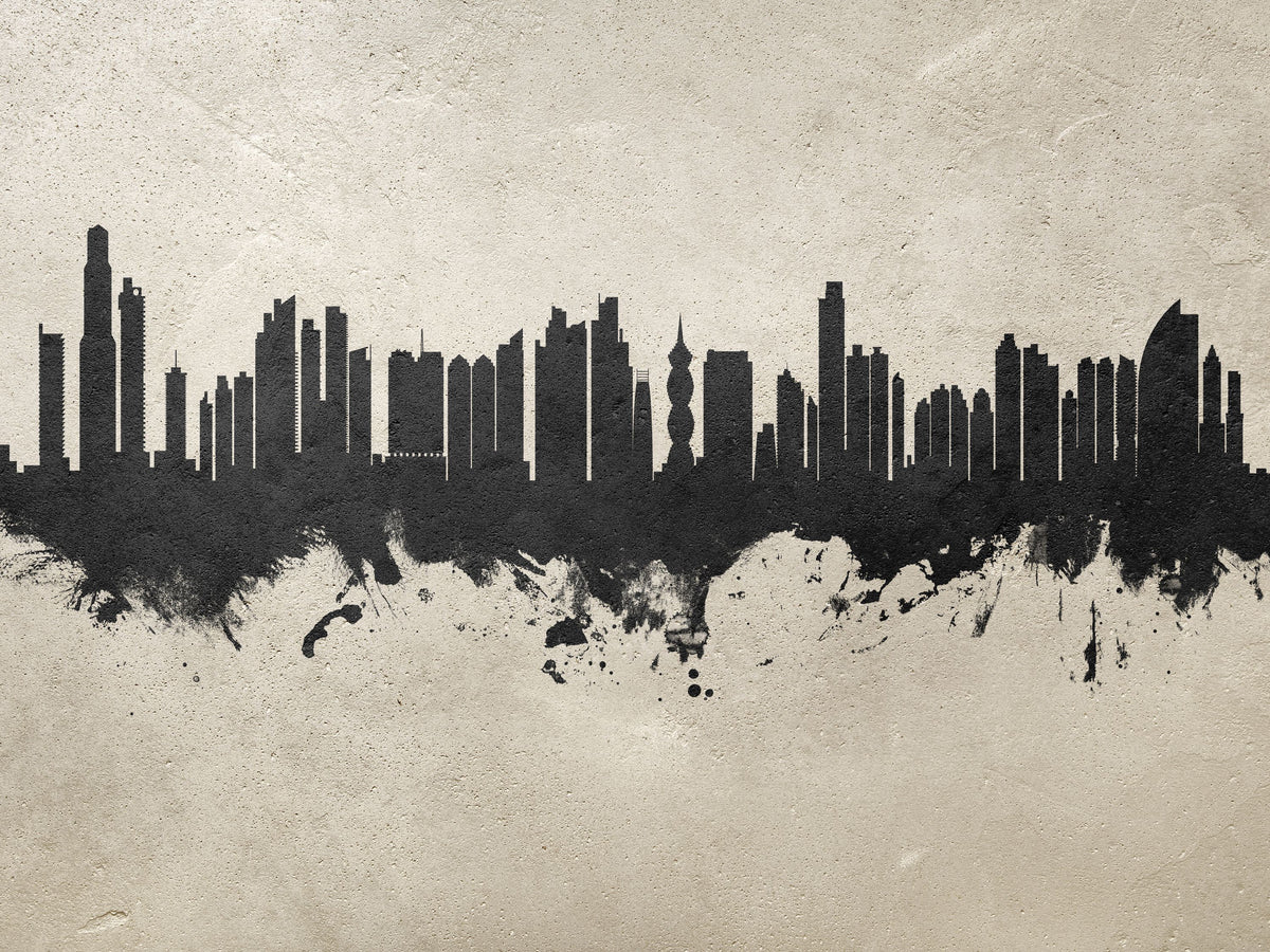 Panama City Skyline Concrete Mural Wallpaper - pure wallpaper artwork