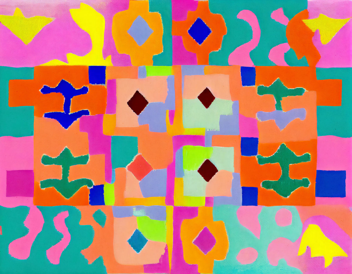 Neon Peru Pattern Mural Wallpaper - pure wallpaper artwork