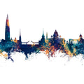St Petersbug Russia Skyline Blue & Bronze Mural Wallpaper - pure wallpaper artwork