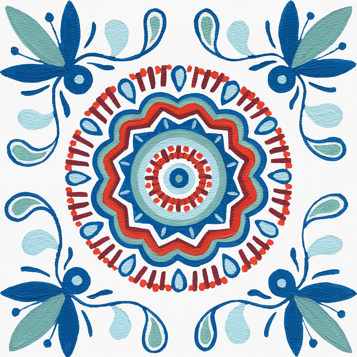 Tex Mex Mandala Tile III Mural Wallpaper - pure wallpaper artwork
