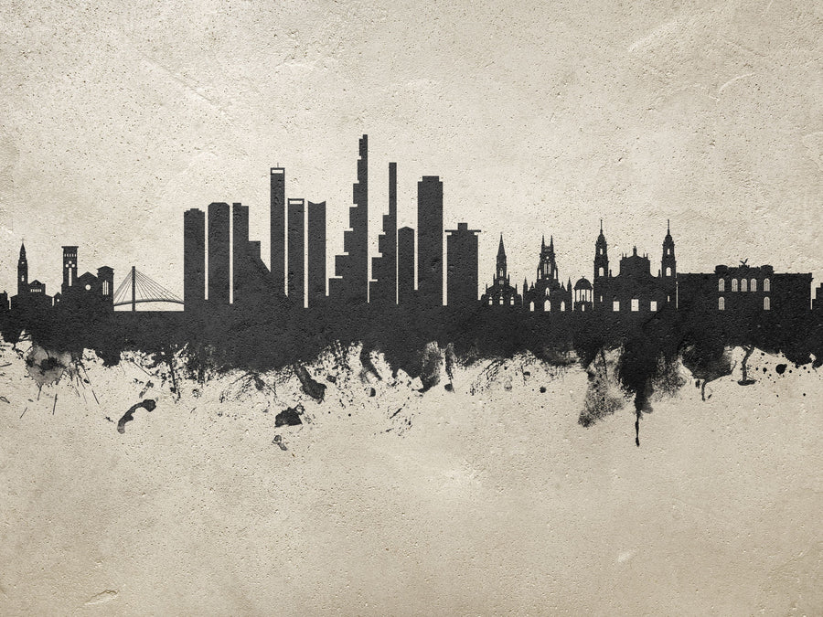 Bogotá Colombia Skyline Concrete Mural Wallpaper