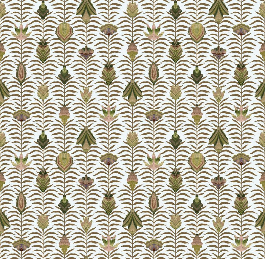 Marble Papers Flowers V.2, Spring Green Mural Wallpaper