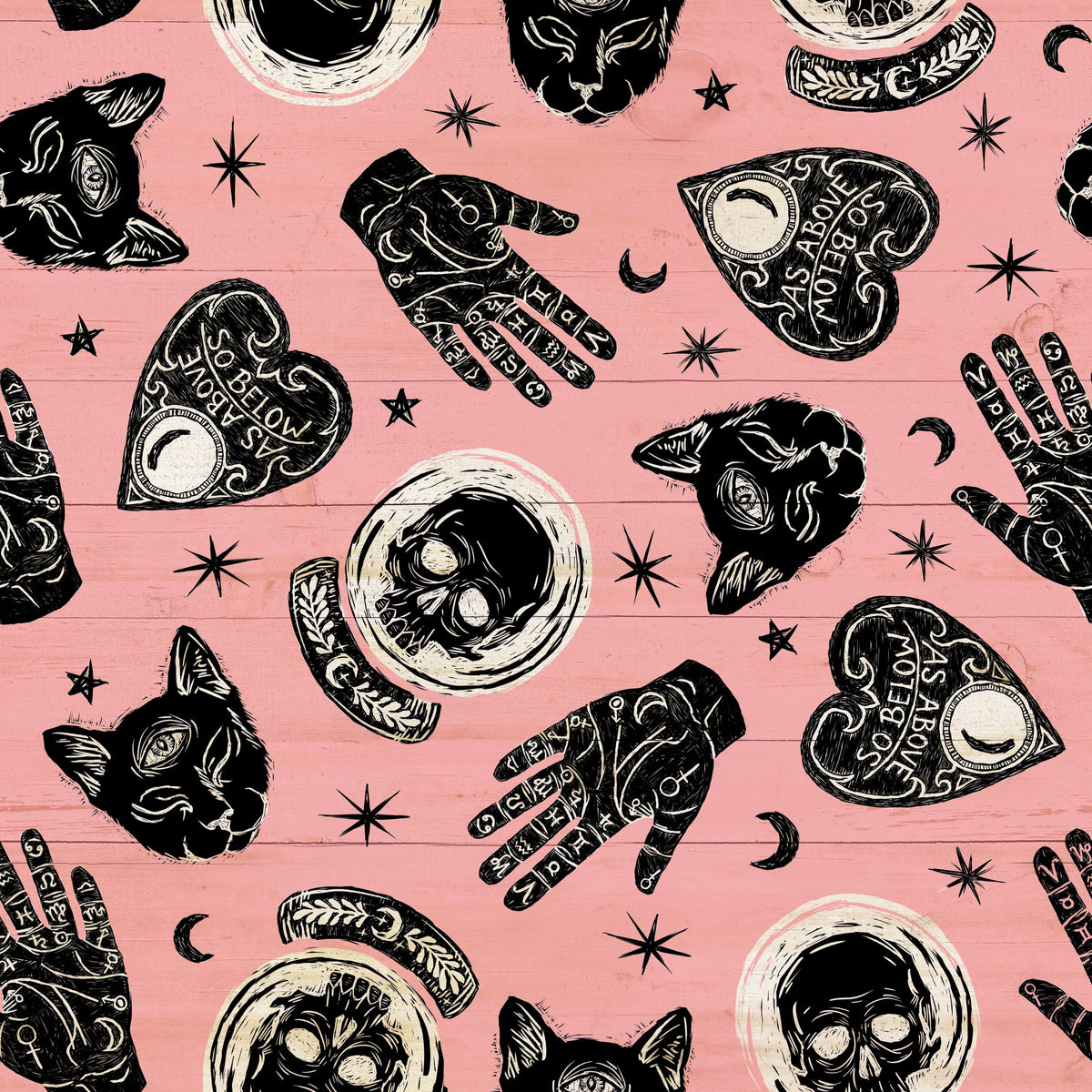 Symbolic Halloween Pink Mural Wallpaper - pure wallpaper artwork