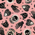 Symbolic Halloween Pink Mural Wallpaper - pure wallpaper artwork