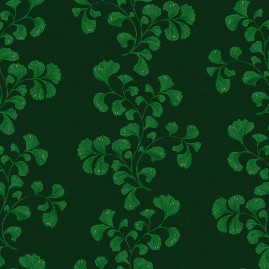 Fern Stripes, Chlorophyll Green Mural Wallpaper