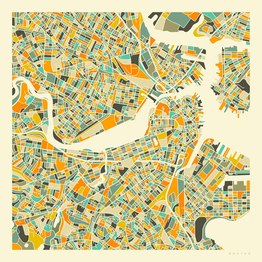 Modern Boston Mural Wallpaper