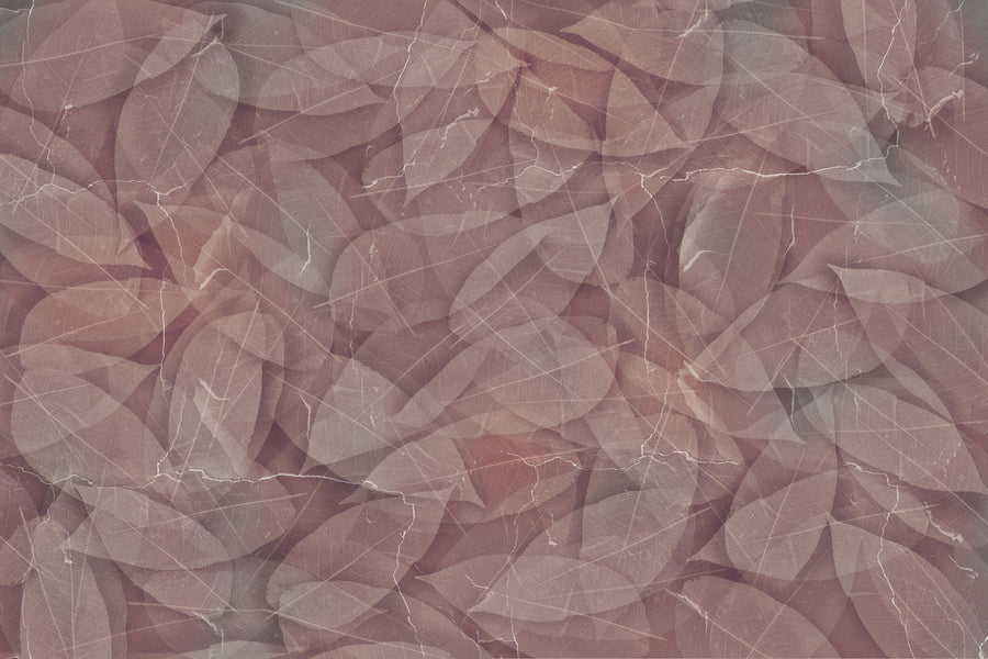 Acid Leaves Mural Wallpaper - Red Tone