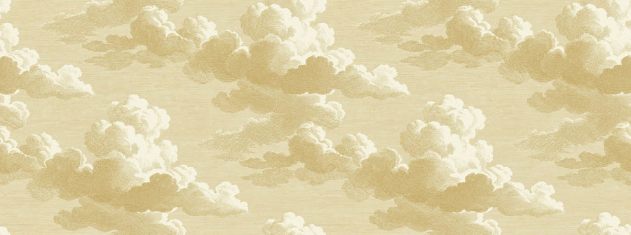 Cloud Wallpaper Mural – Sky Wall Mural – Intaglio Clouds, Butter Yellow printable artwork