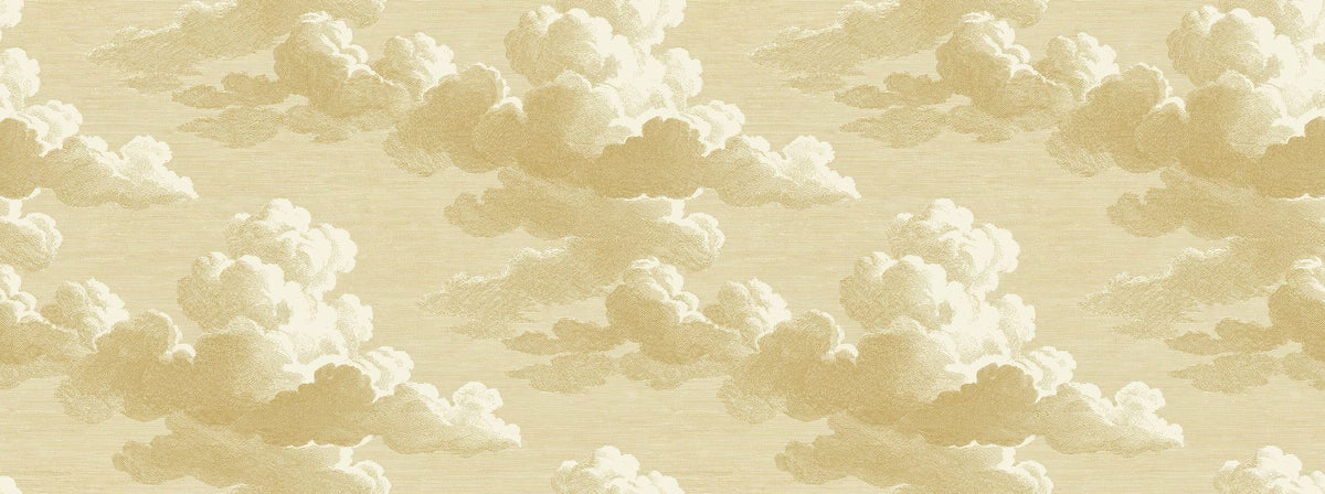 Intaglio Clouds, Butter Yellow Mural Wallpaper - pure wallpaper artwork