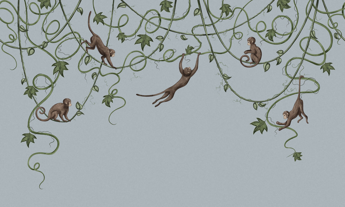 Monkey Jump, Stone Mural Wallpaper - pure wallpaper artwork