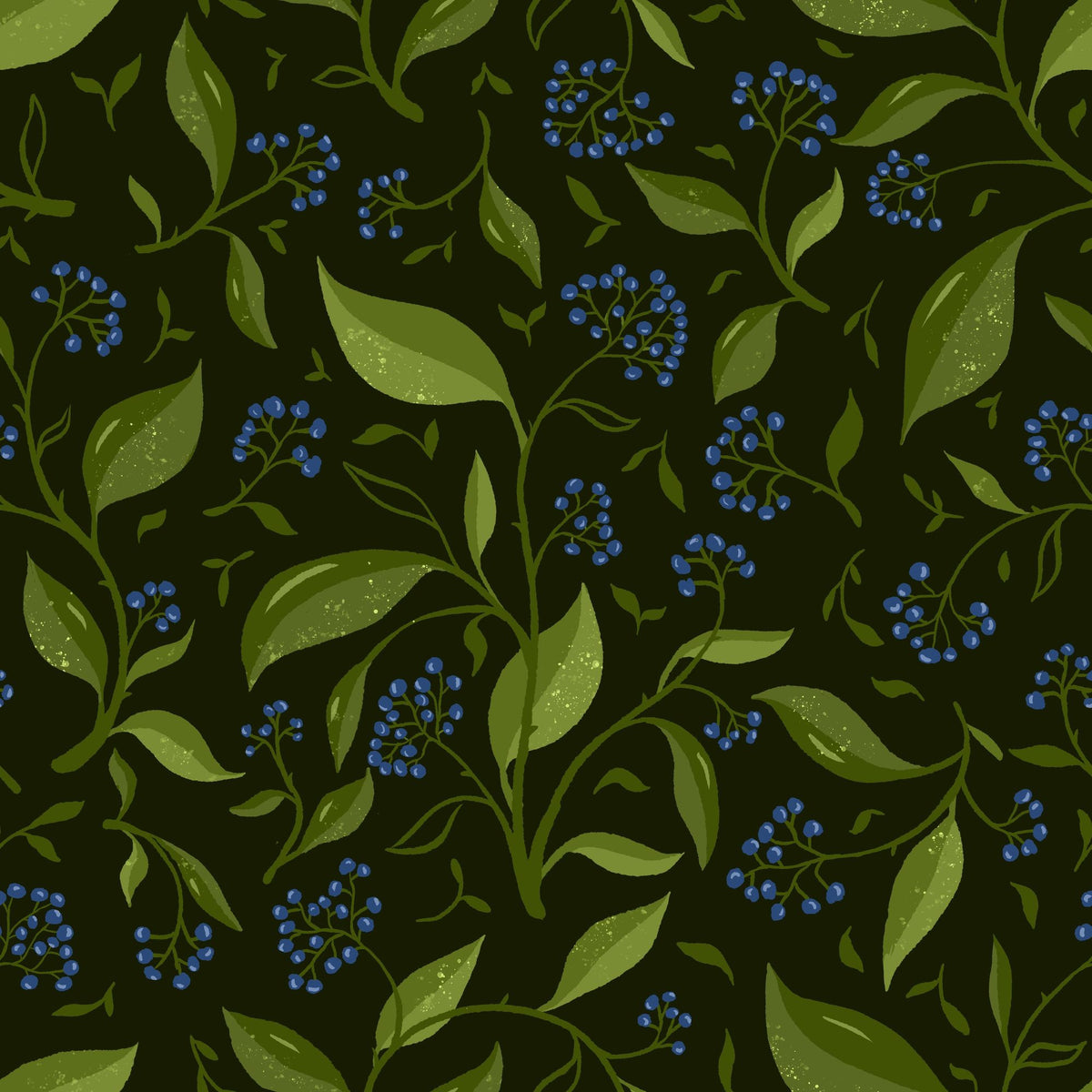 Winter Berries, Night Mural Wallpaper - pure wallpaper artwork