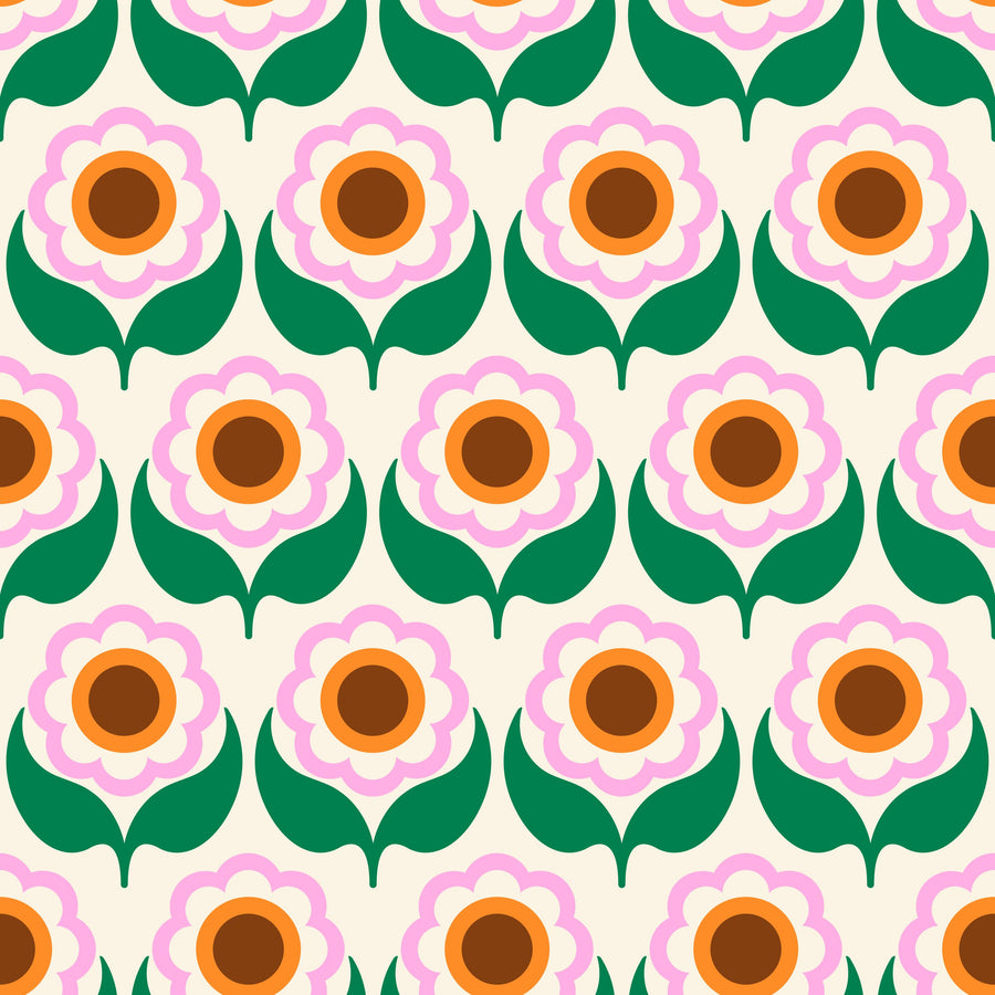 70's Fun Flowers, Spring Mural Wallpaper