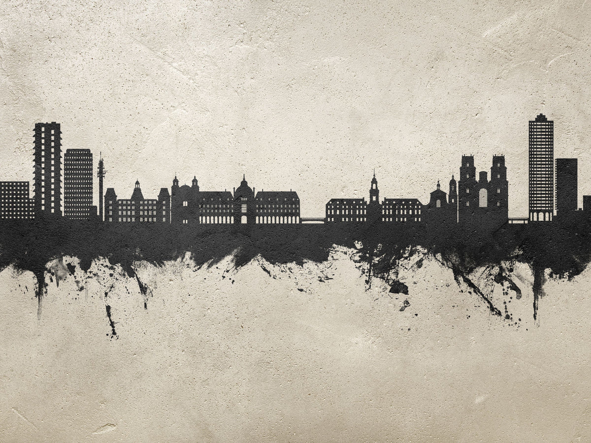Rennes France Skyline Concrete Mural Wallpaper - pure wallpaper artwork