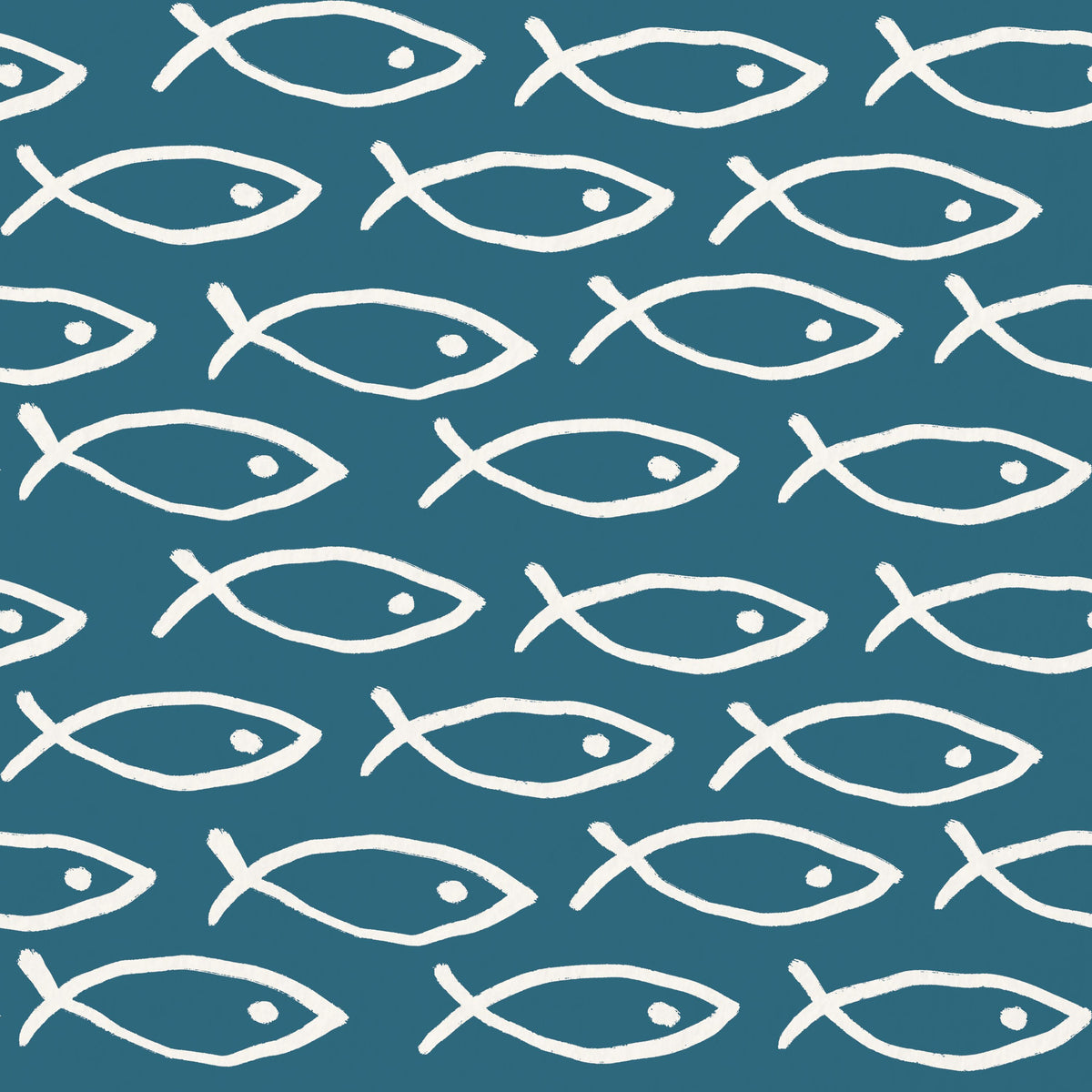 Seaside Fish Dark Blue Mural Wallpaper - pure wallpaper artwork