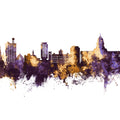 Madison Wisconsin Skyline Purple & Gold Mural Wallpaper - pure wallpaper artwork