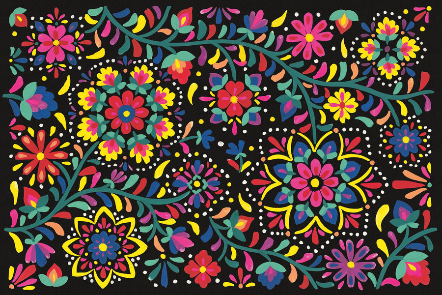 Floral Fiesta I Mural Wallpaper