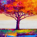 Violet Flame Tree Mural Wallpaper - pure wallpaper artwork