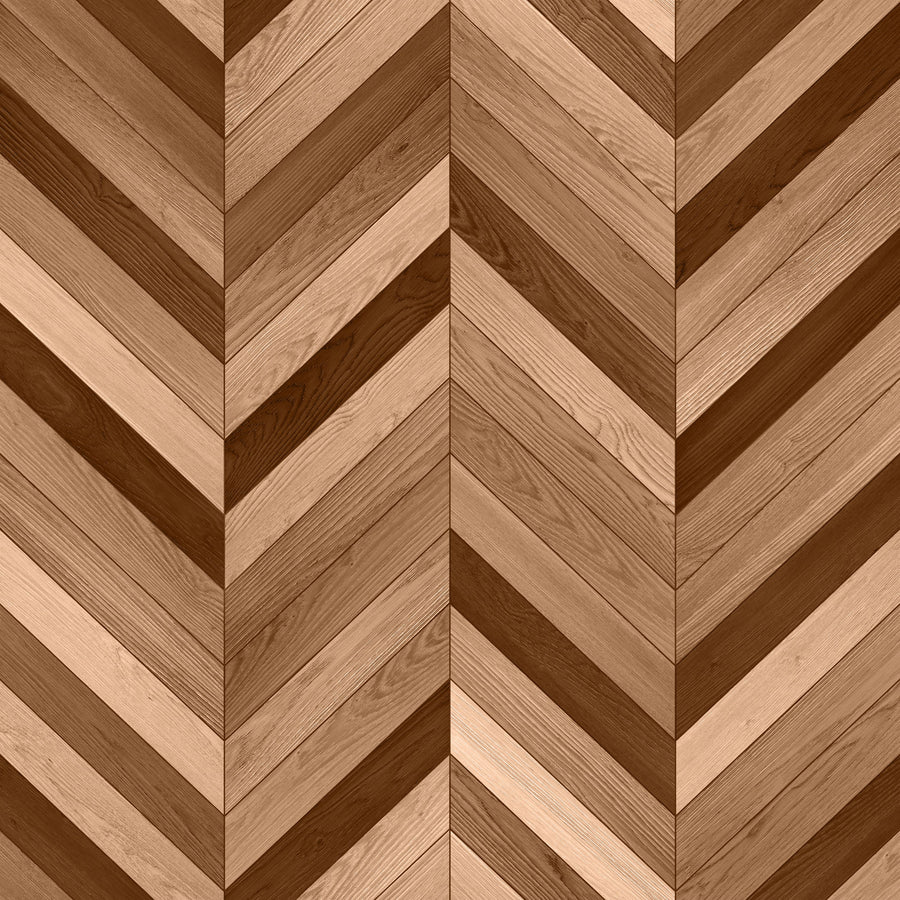 Chevron Wood, Walnut and Oak Mural Wallpaper