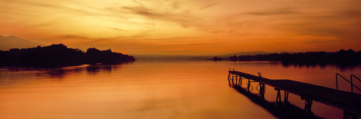 Golden Harbor Sunset Mural Wallpaper - pure wallpaper artwork