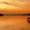 Golden Harbor Sunset Mural Wallpaper - pure wallpaper artwork