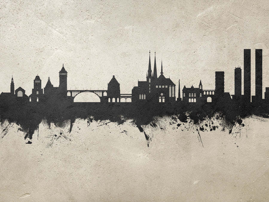 Luxembourg City Skyline Concrete Mural Wallpaper