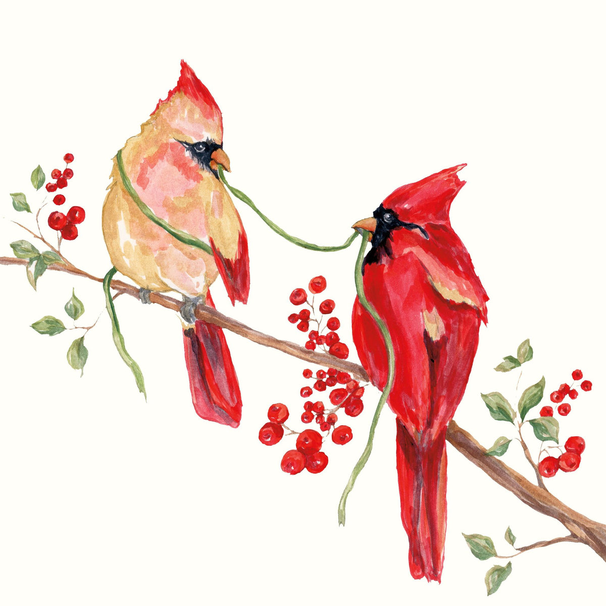 Winterberry Tidings I Mural Wallpaper - pure wallpaper artwork