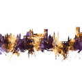 Granada Spain Skyline Purple & Gold Mural Wallpaper - pure wallpaper artwork