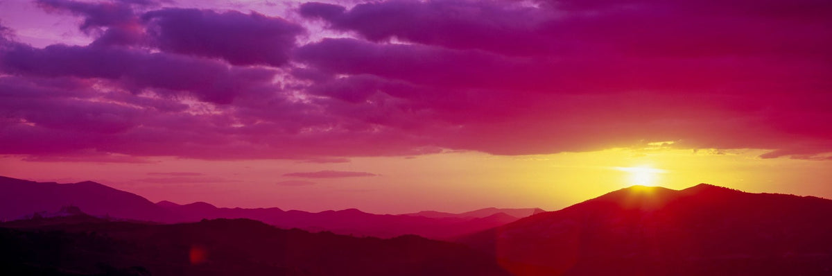 Magenta Twilight Peaks Mural Wallpaper - pure wallpaper artwork