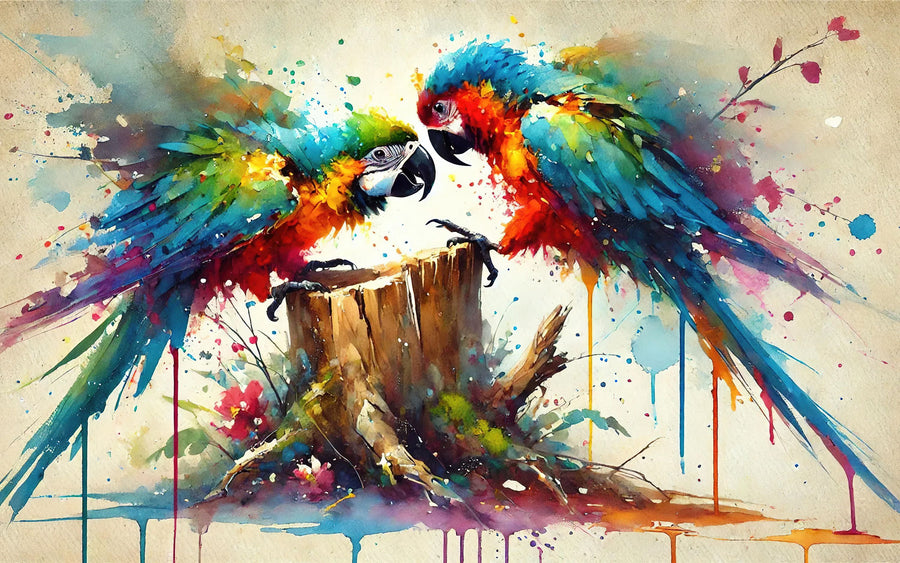 Exotic Birds Fantasy Mural Wallpaper