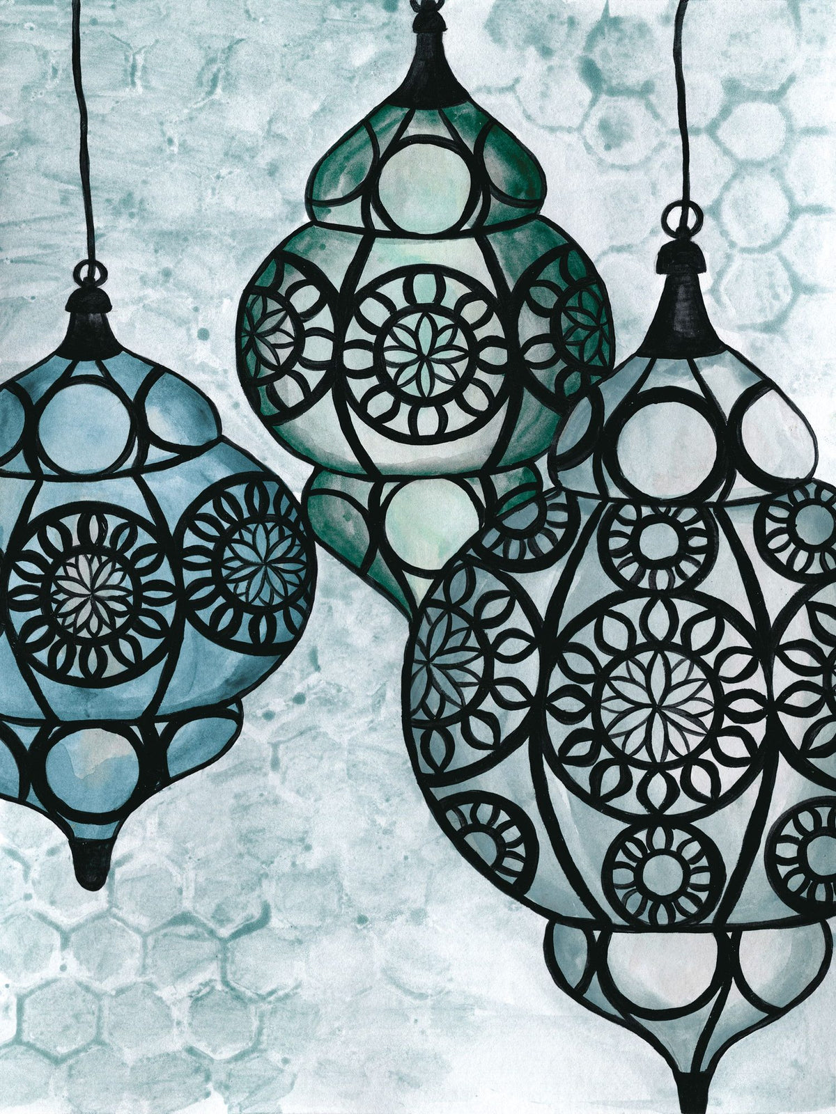 Moroccan Street Lanterns Mural Wallpaper - pure wallpaper artwork