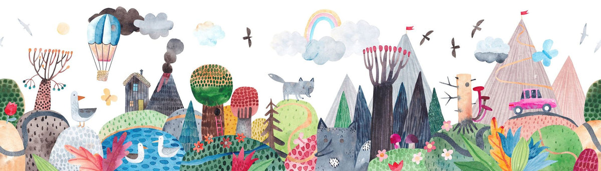 Over the Mountains Mural Wallpaper - pure wallpaper artwork