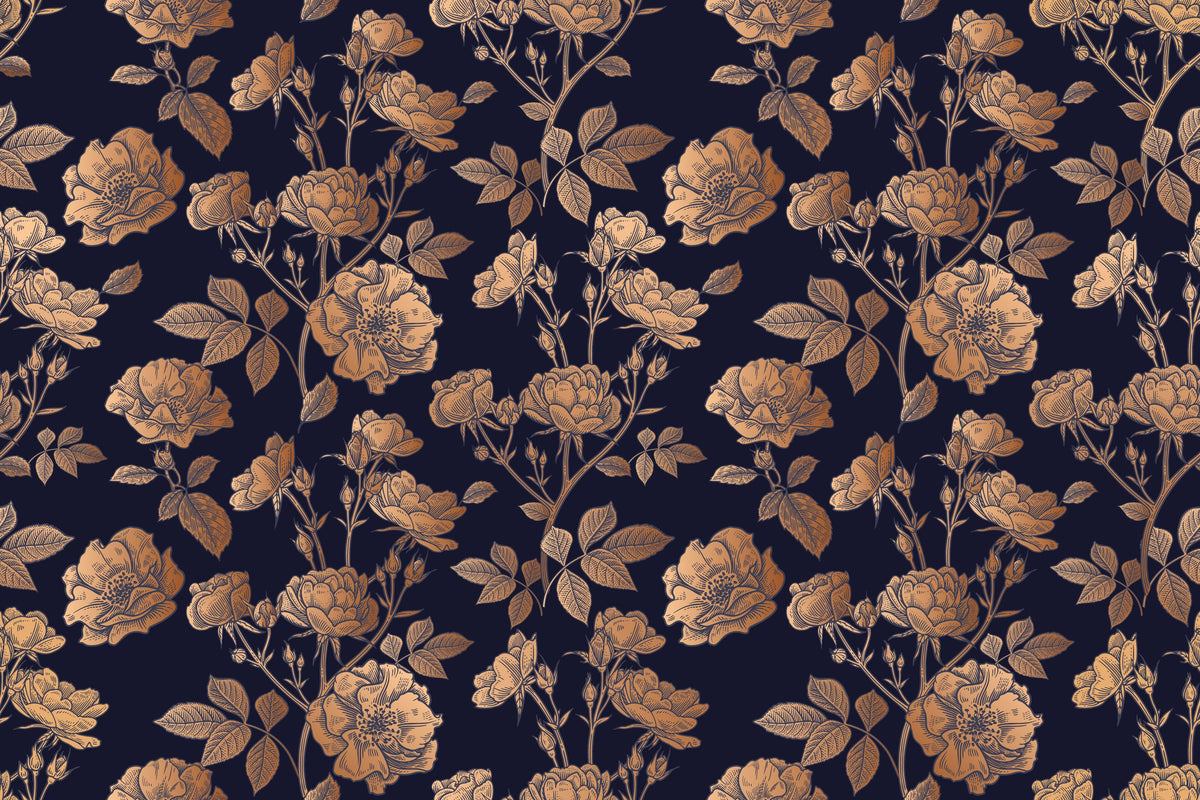 Royal Rose Garden Mural Wallpaper - pure wallpaper artwork