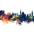 Salzburg Austria Skyline Blue & Bronze Mural Wallpaper - pure wallpaper artwork