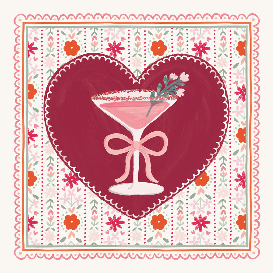 Blooming Hearts IV Cocktail Mural Wallpaper