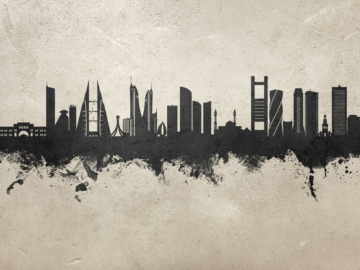 Manama Skyline Concrete Mural Wallpaper - pure wallpaper artwork