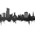 Wolverhampton England Skyline Black & White Mural Wallpaper - pure wallpaper artwork