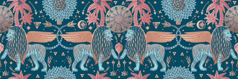 Griffin Fantasy Garden Mural Wallpaper
