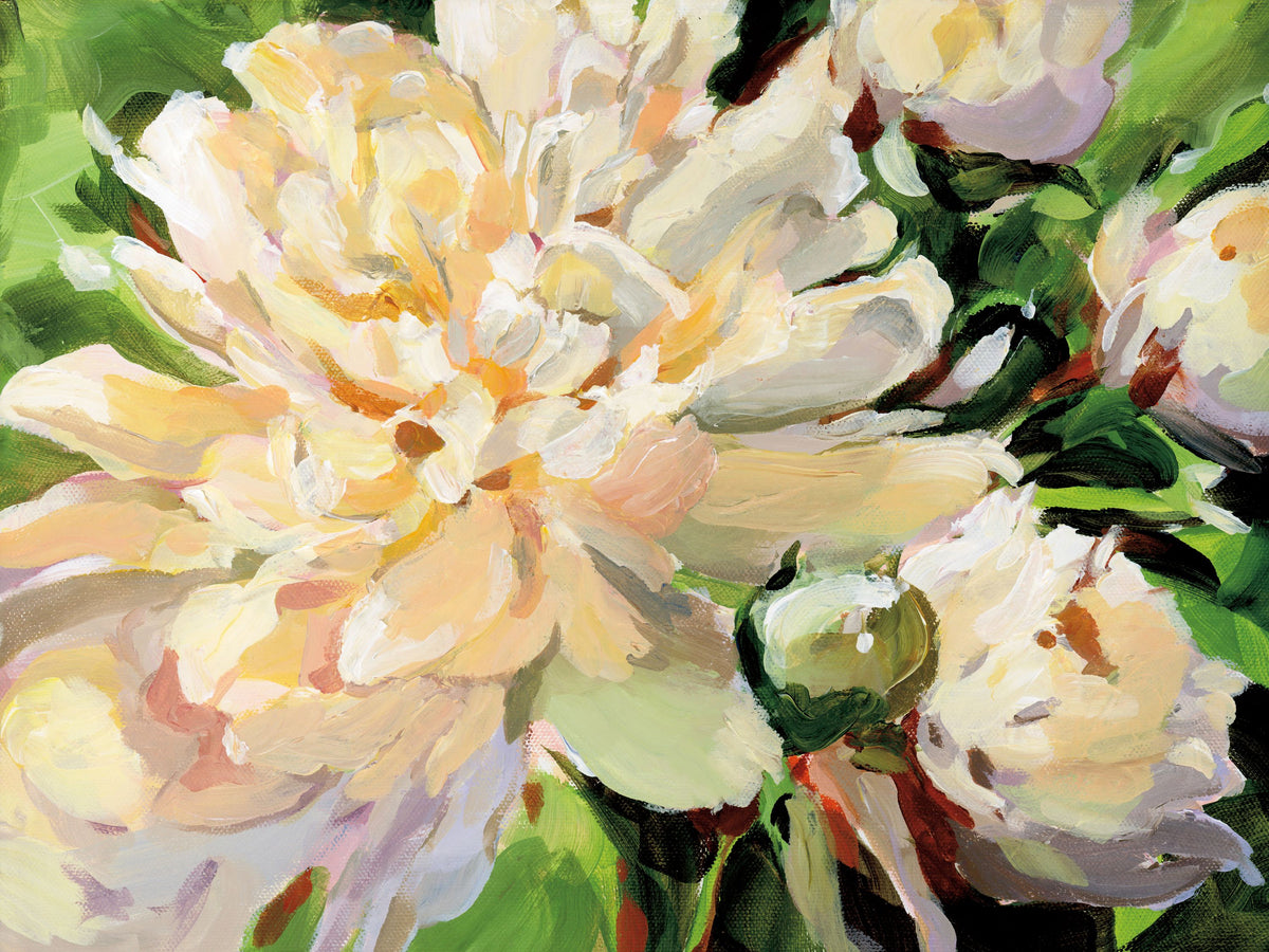 White Peony Mural Wallpaper - pure wallpaper artwork