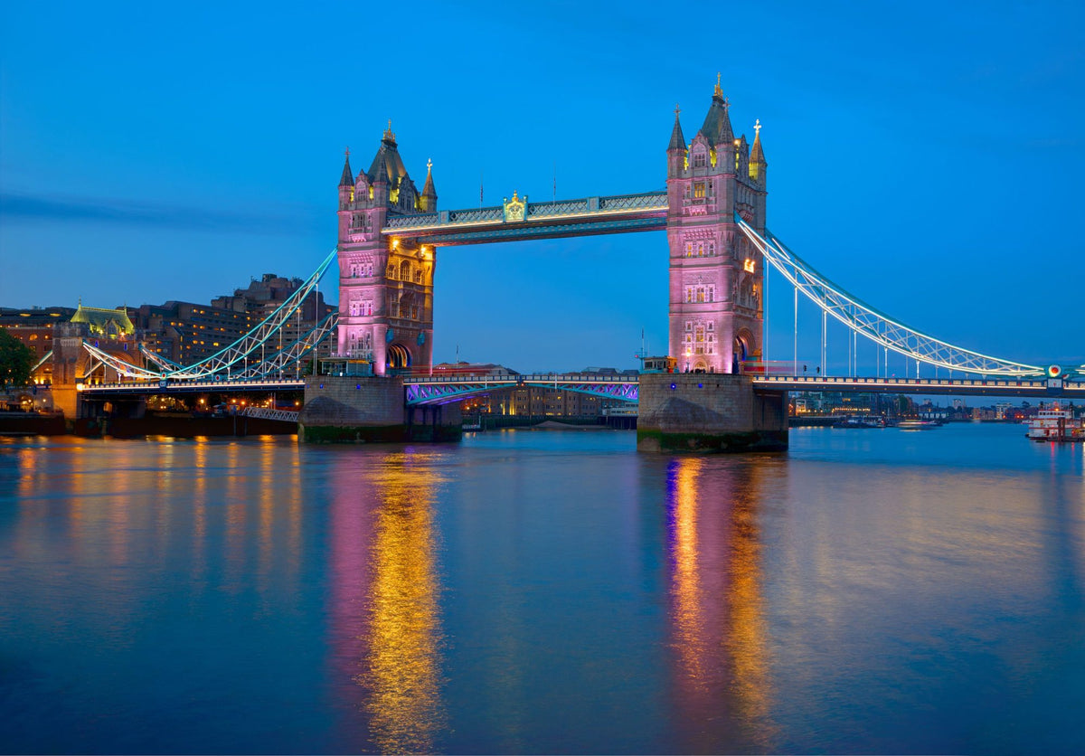 Purple Thames Twilight Mural Wallpaper - pure wallpaper artwork