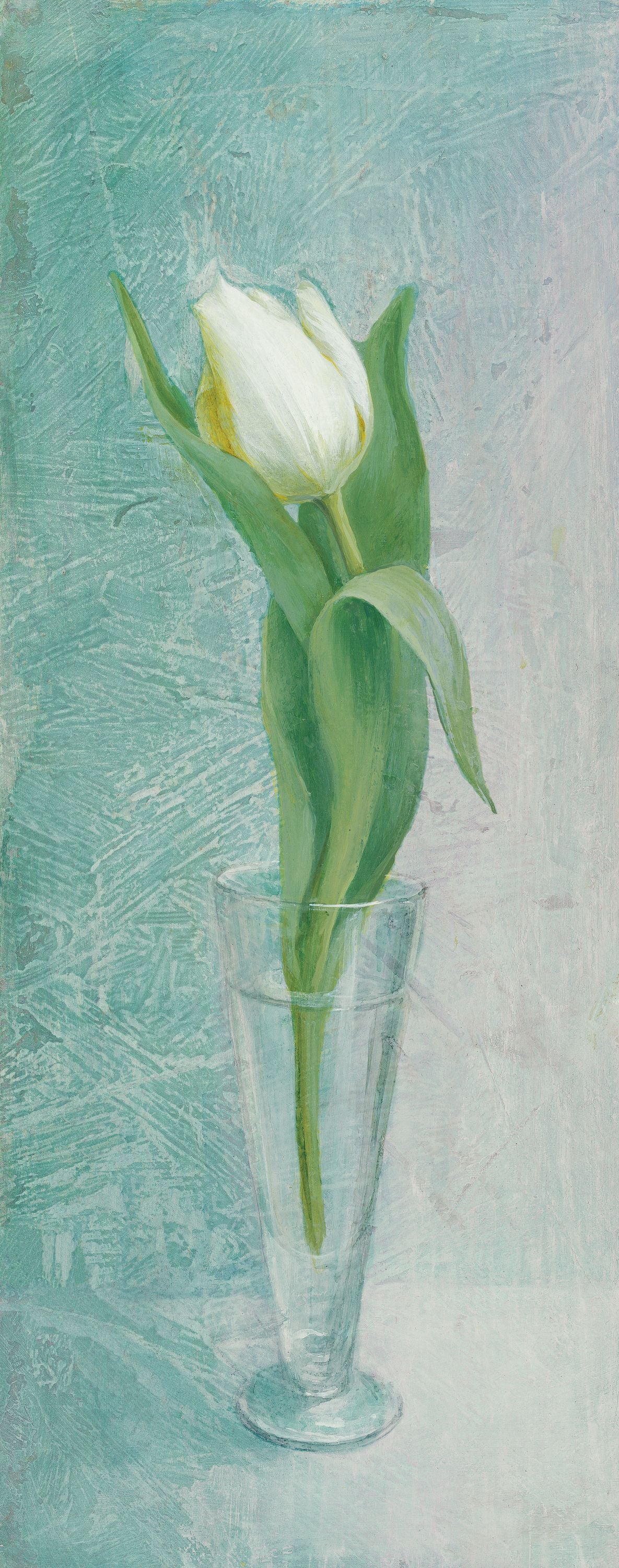 Tulip on Blue Mural Wallpaper - pure wallpaper artwork