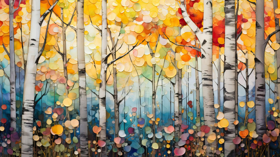 Forest Wallpaper Mural – Woodland Wall Mural – Joyful Forest printable artwork