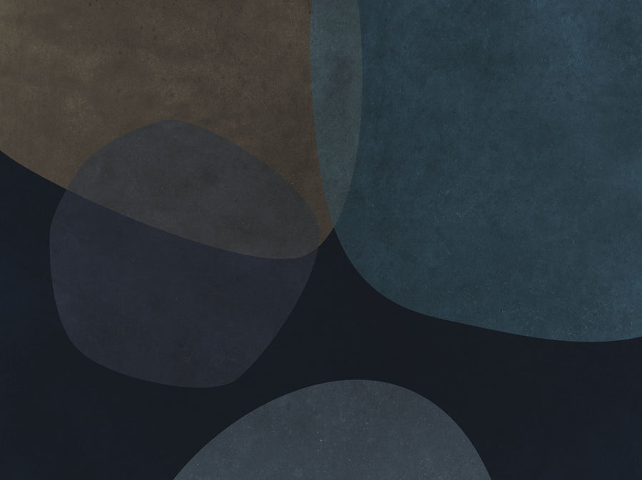 Embracing Shapes, Midnight Mural Wallpaper