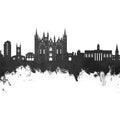 Peterborough England Skyline Black & White Mural Wallpaper - pure wallpaper artwork