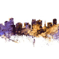 Orlando Florida Skyline Purple & Gold Mural Wallpaper - pure wallpaper artwork