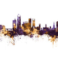 Derby England Skyline Purple & Gold Mural Wallpaper - pure wallpaper artwork