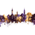 Varaždin Croatia Skyline Purple & Gold Mural Wallpaper - pure wallpaper artwork