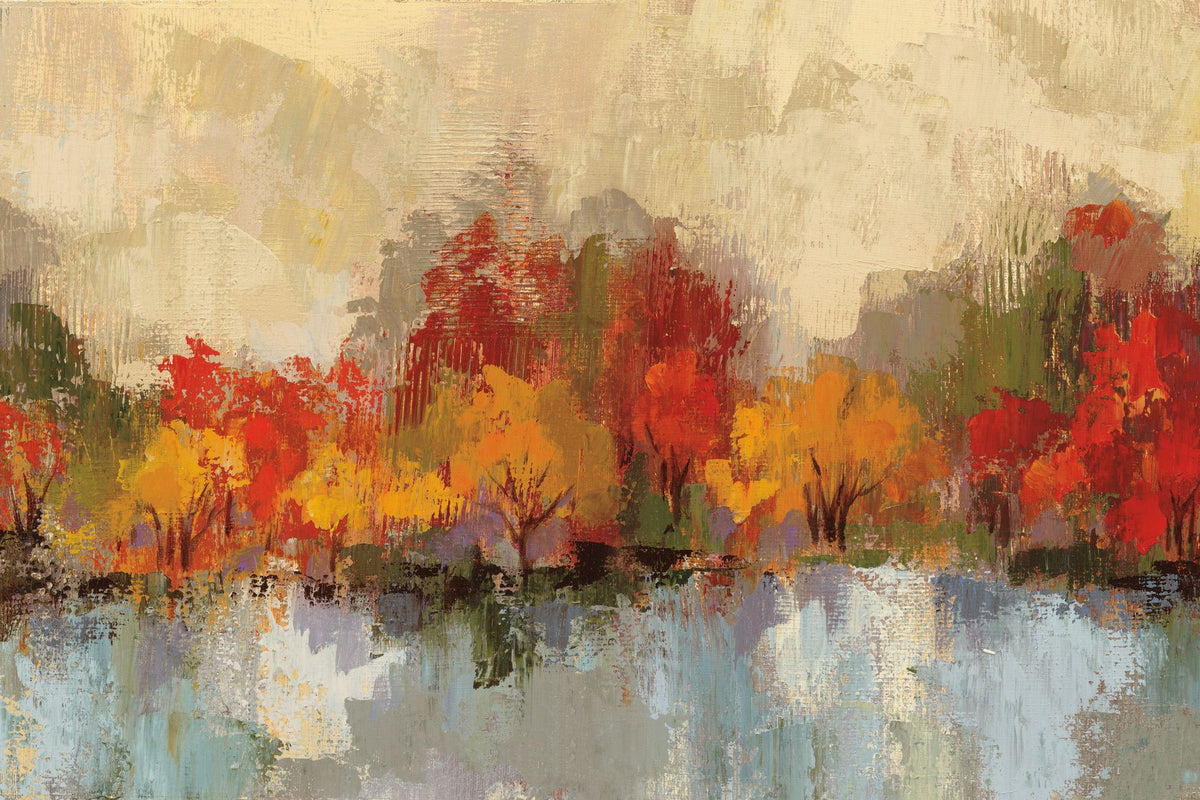 Autumn River Reflection Mural Wallpaper - pure wallpaper artwork