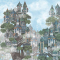 Treehouse Neighborhood Mural Wallpaper - pure wallpaper artwork