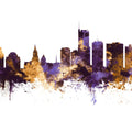Essen Germany Skyline Purple & Gold Mural Wallpaper - pure wallpaper artwork